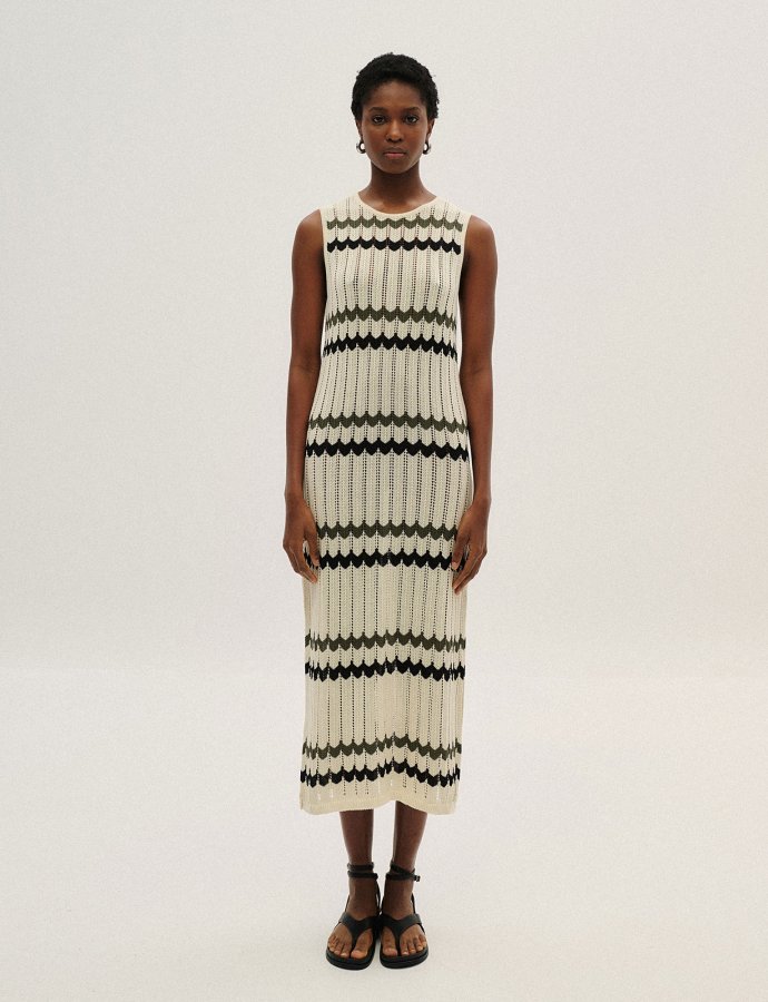 Midi sleeveless dress waves