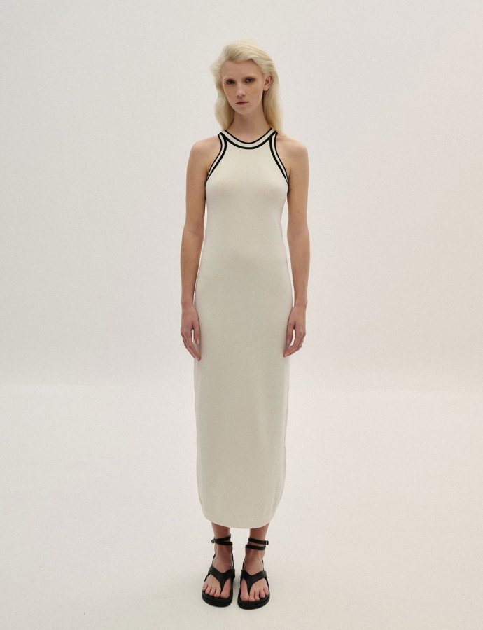 Midi sleeveless dress white
