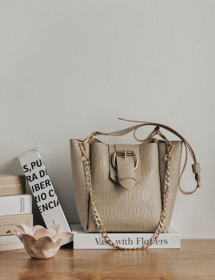 Missing bag stone beige-gold