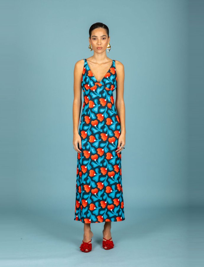 Monica slim dress blue