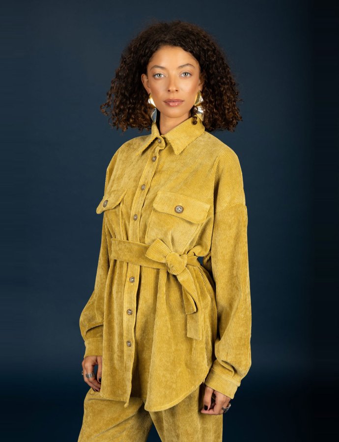 Morris oversize shirt olive beige