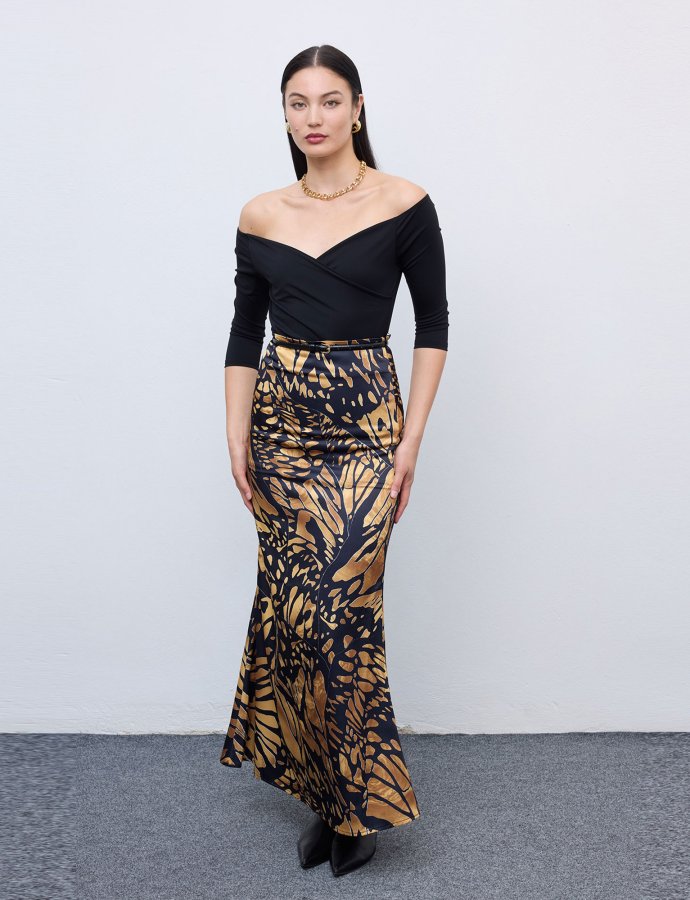 Mosaic butterfly mermaid maxi skirt