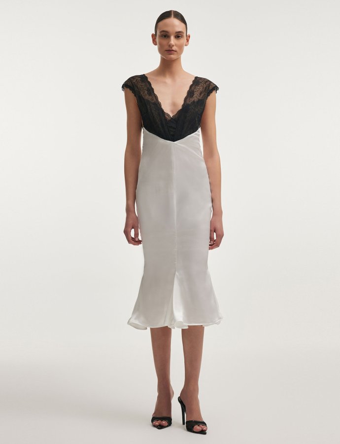 Naia midi dress white
