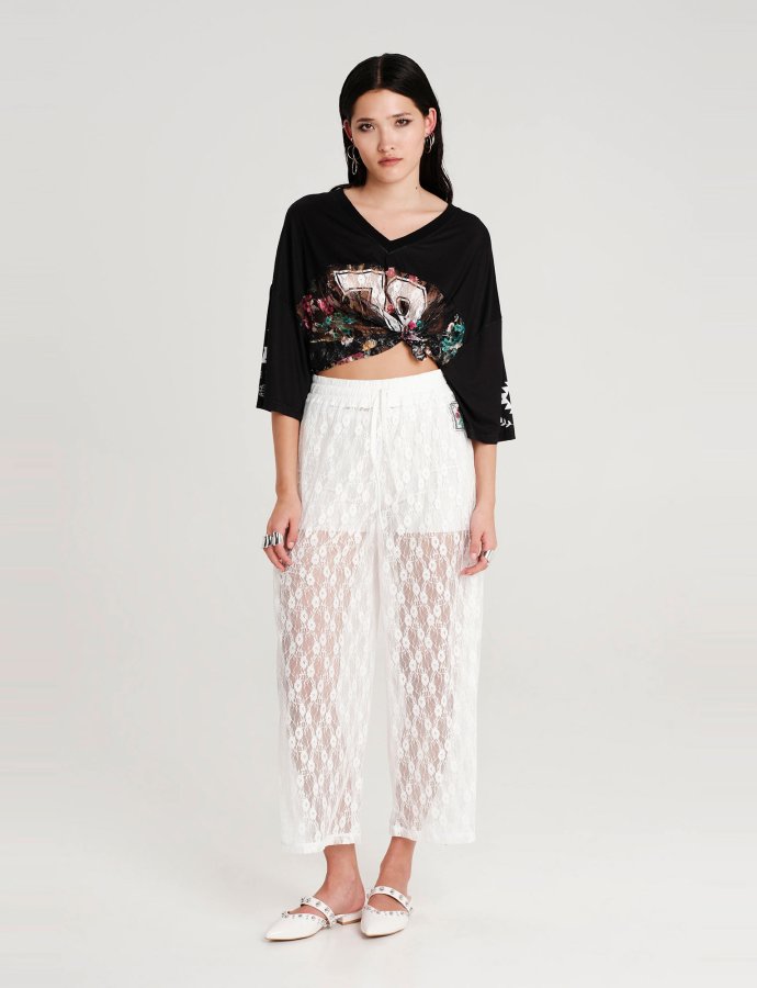 Naturalistic lace pants