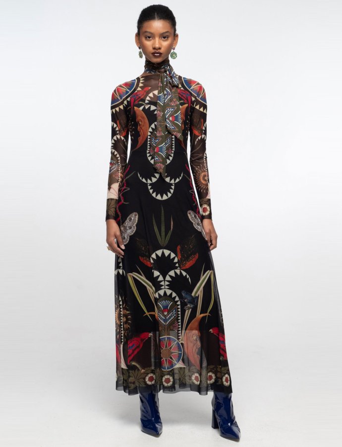 Nocturnal long mesh dress