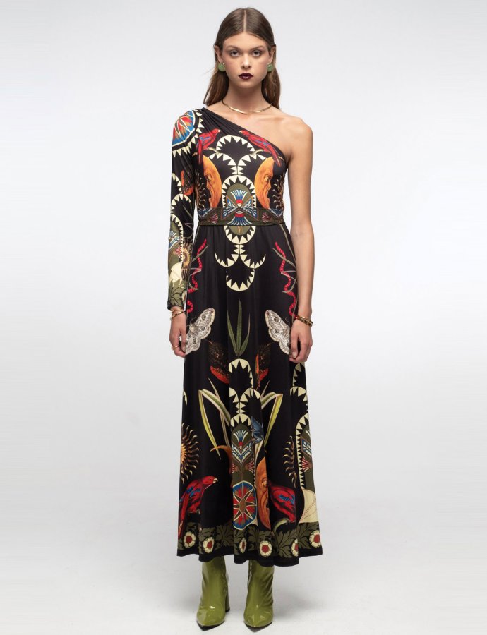 Nocturnal one shoulder long dress