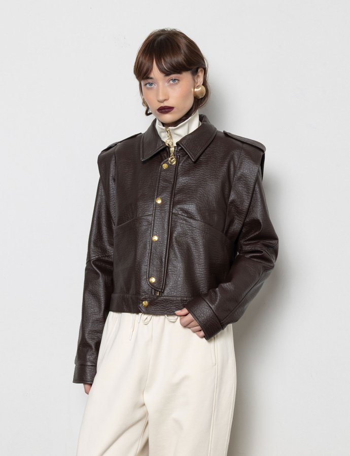 Noonday leather jacket brown