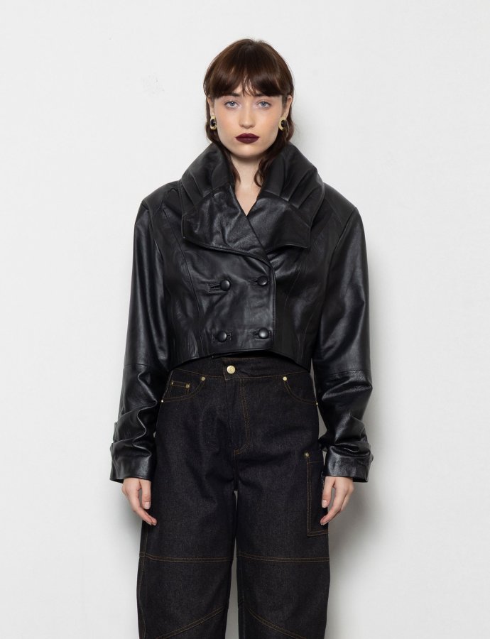 Nova black leather jacket