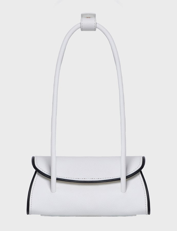 Cruella leather bag white/black