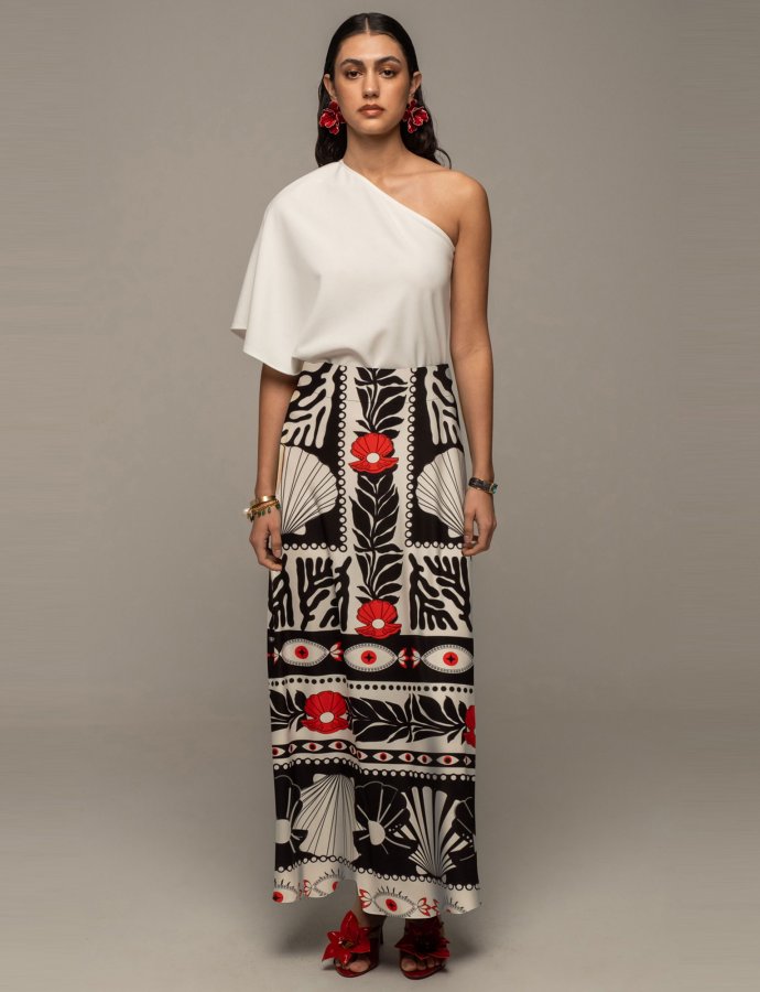 Oceanic long skirt