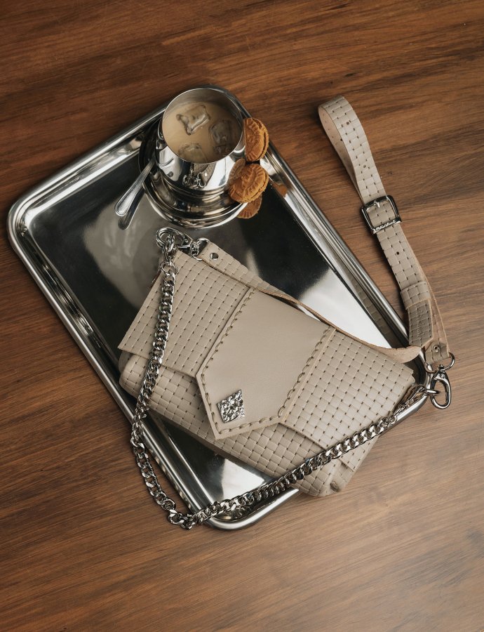 Old and wise bag stone beige-nickel