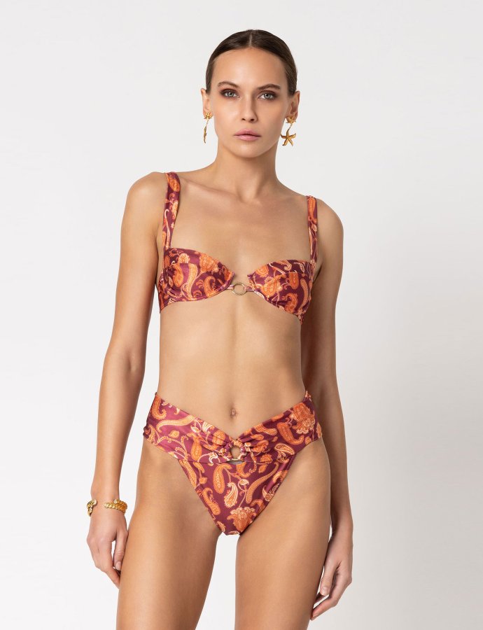 Paisley printed high waist bikini grana