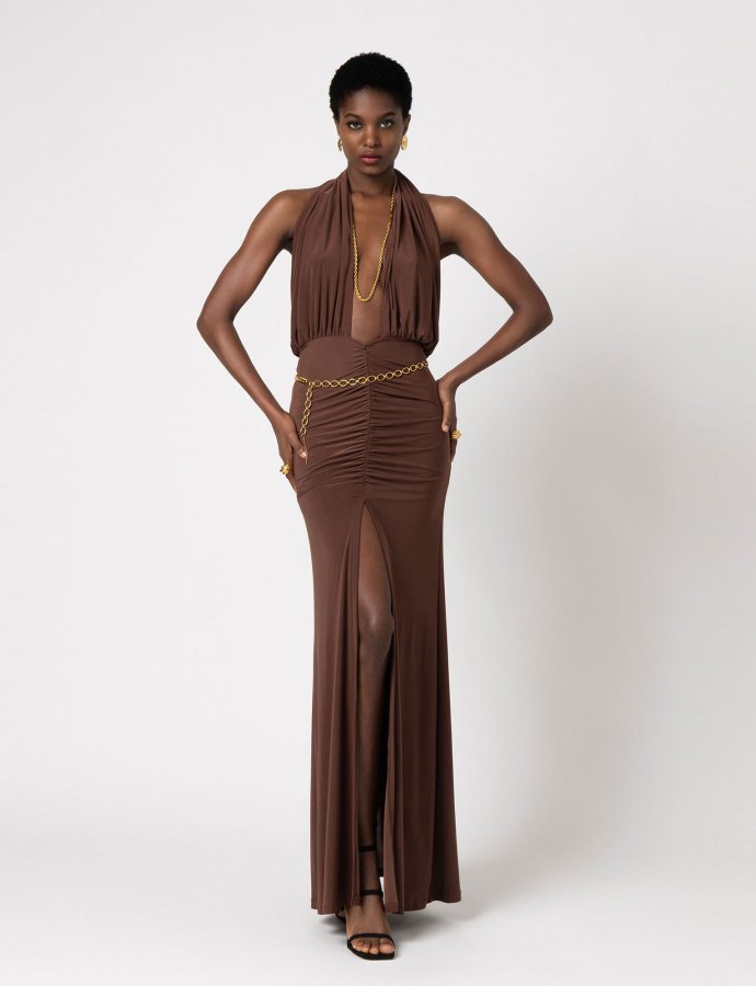 Persephone dress brown