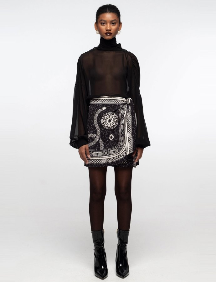 Philosophy mini wrap skirt