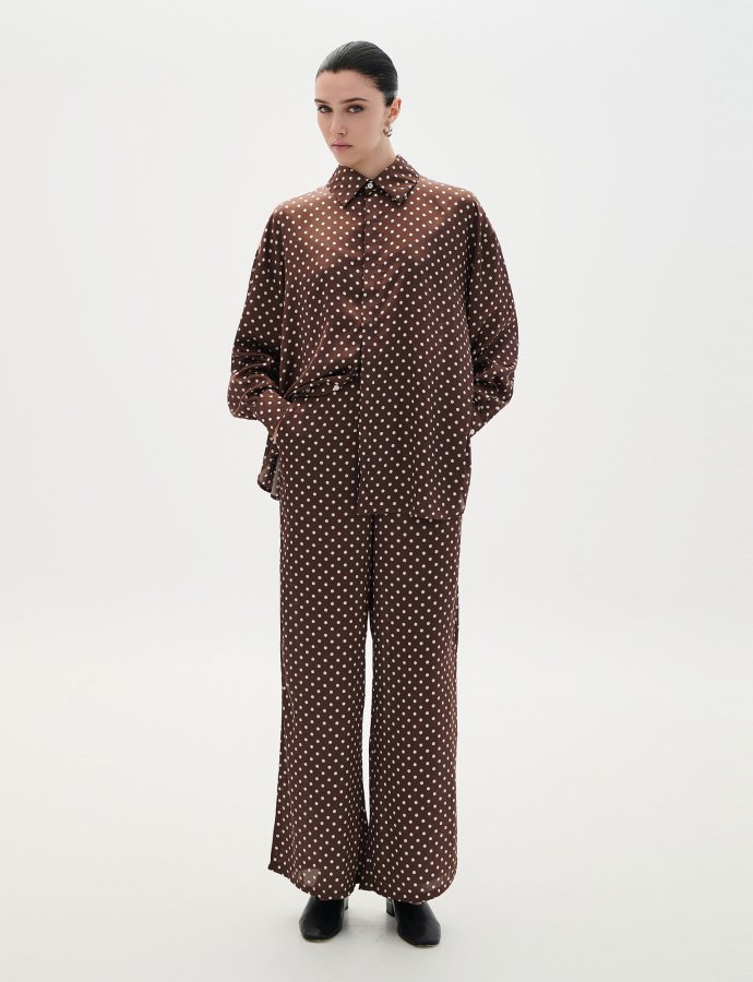Polka dot pants brown