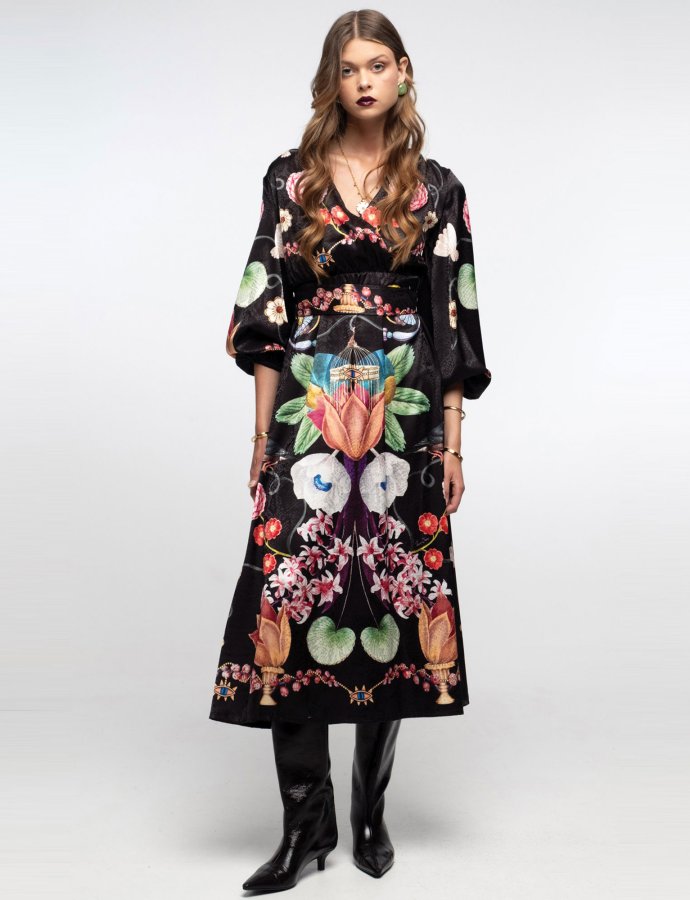 Primrose long dress jacquard