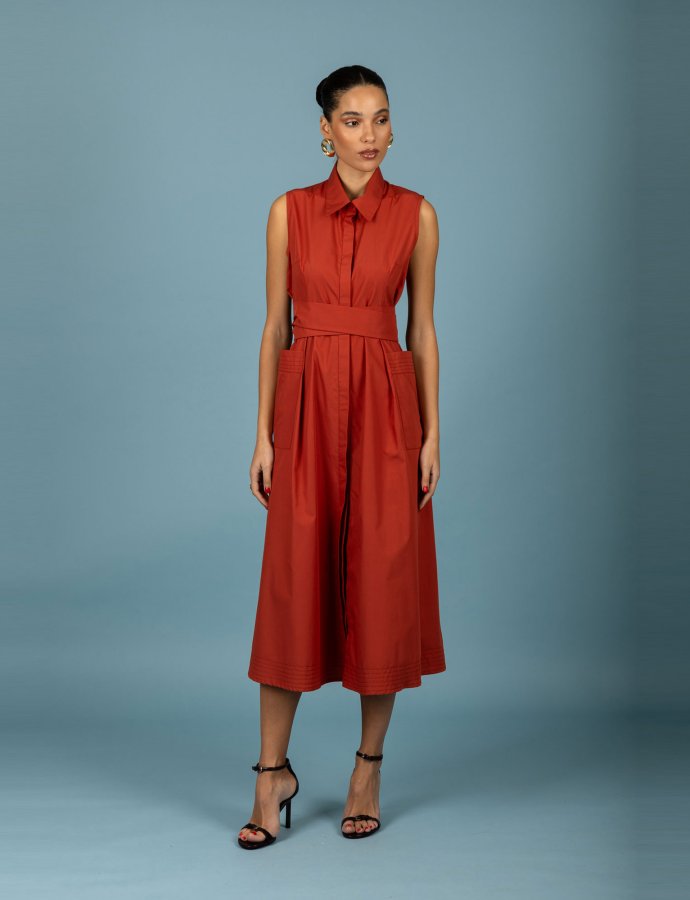 Rebecca dress red brown