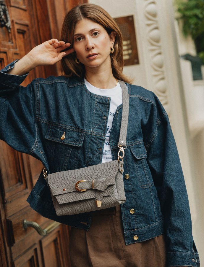 Regret me bag gray suede gold