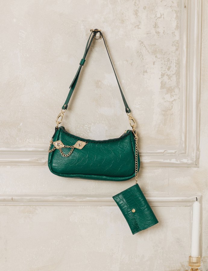 Rushmere bag forest green gold