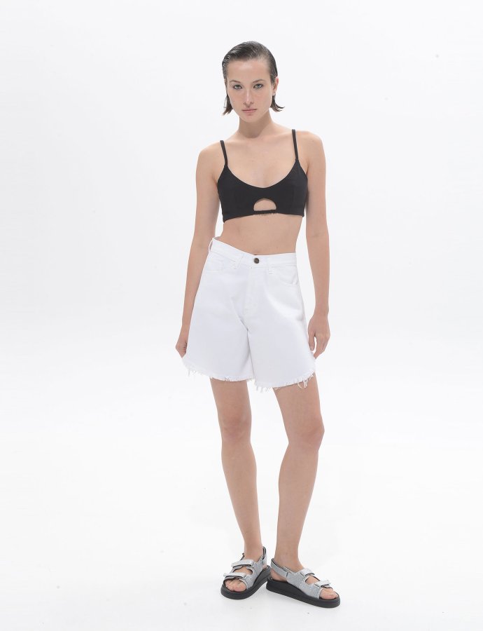Domna denim bermuda white
