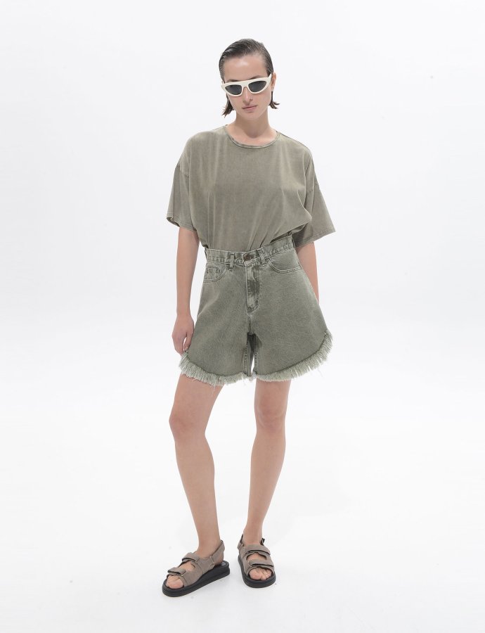 Domna denim bermuda khaki