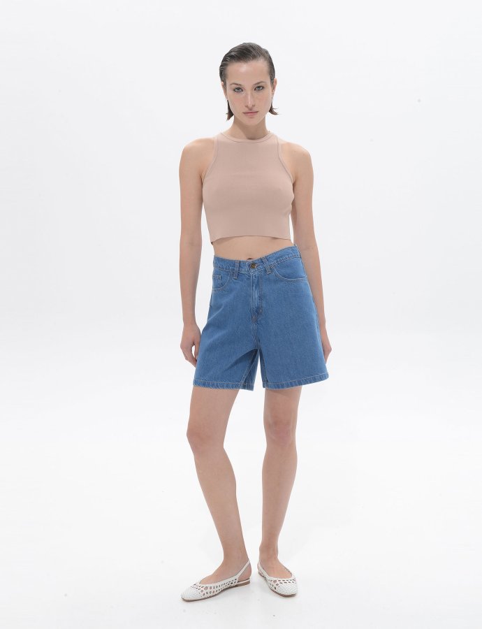 Noema denim shorts mid blue