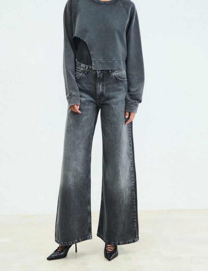 Belen stone black denim pants