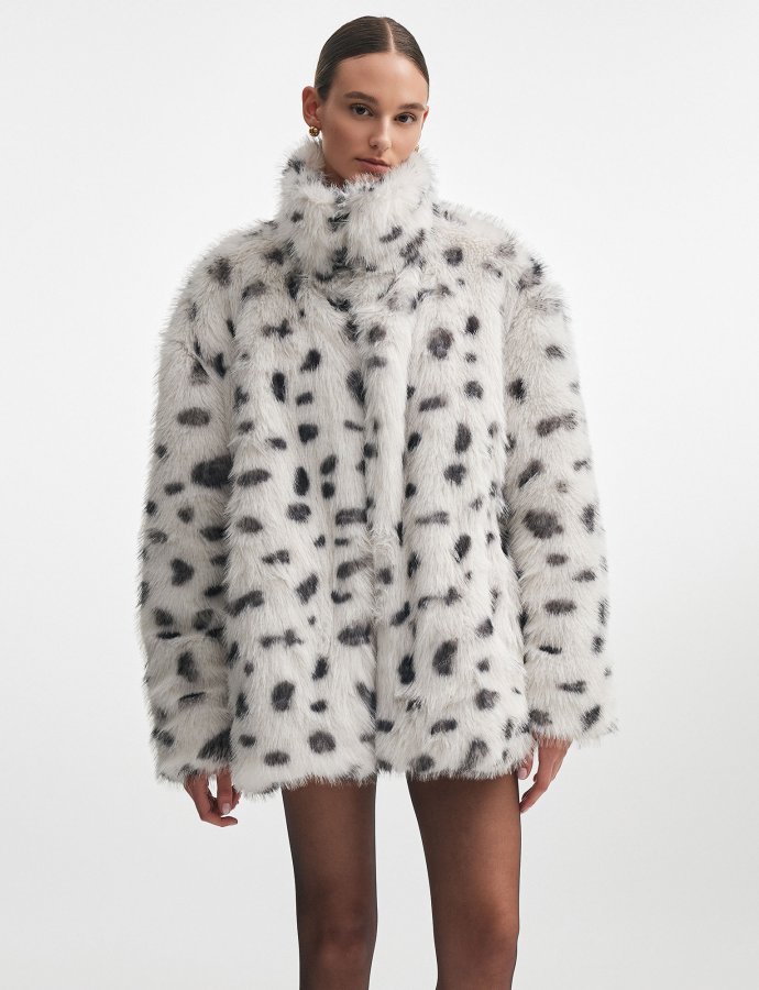 Sally fur jacket white/black