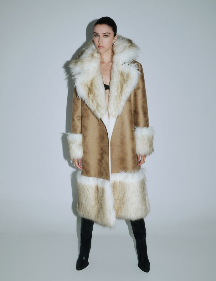 Shearling coat brown