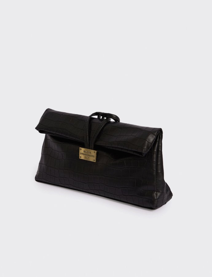 Downtown lunchbag croco black