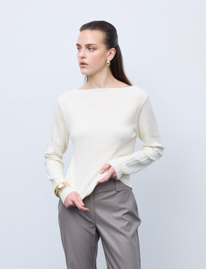 Stefani knit sweater white