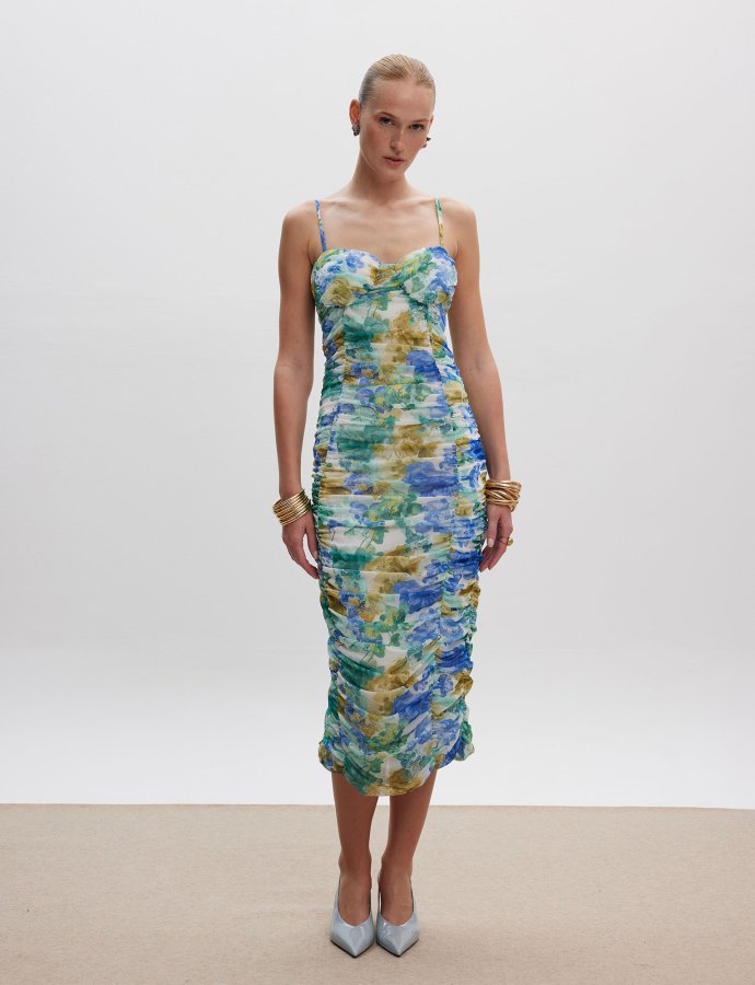 Stephania midi mesh dress