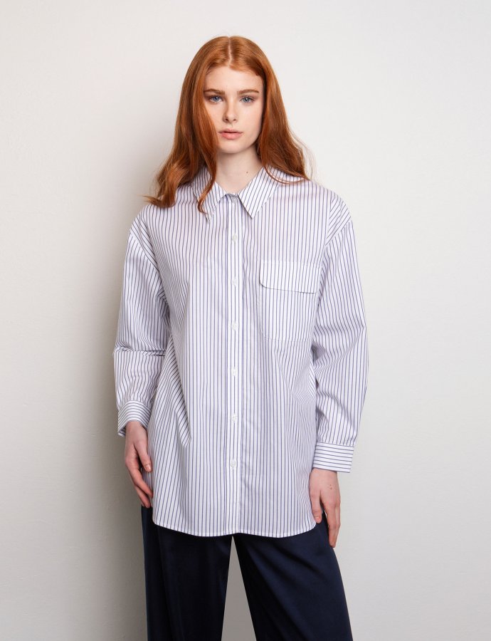 Stripe shirt marine blue