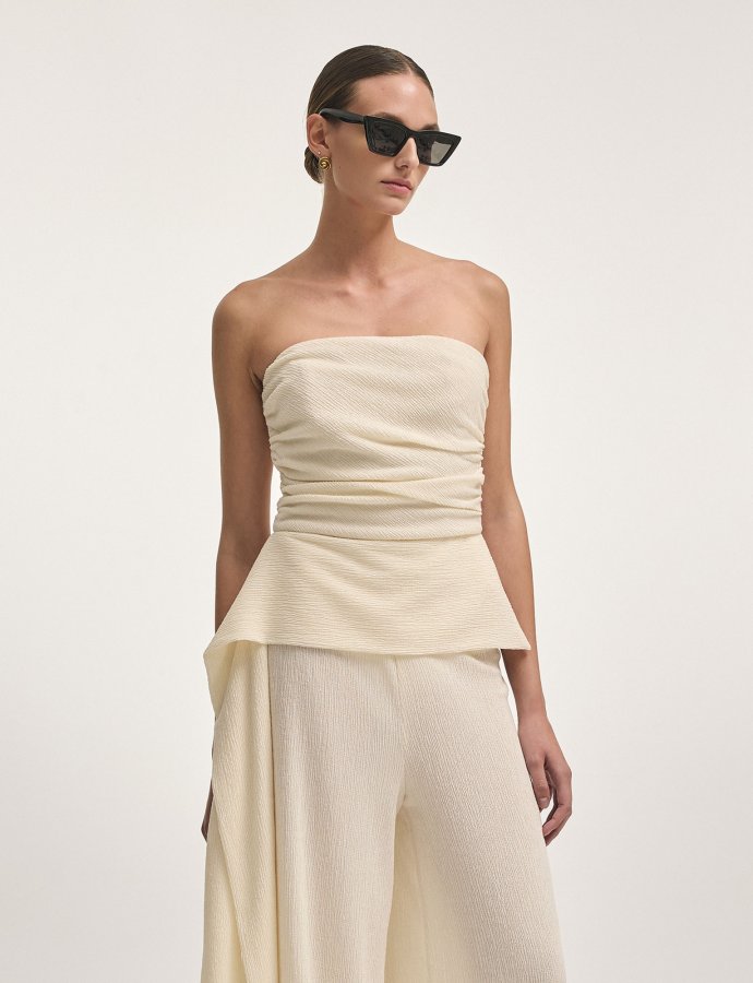 Subway strapless top ecru