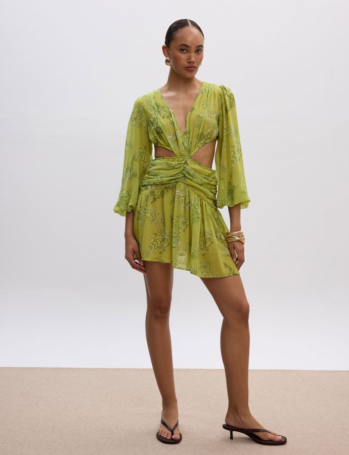 Sunny lime mini cut out dress