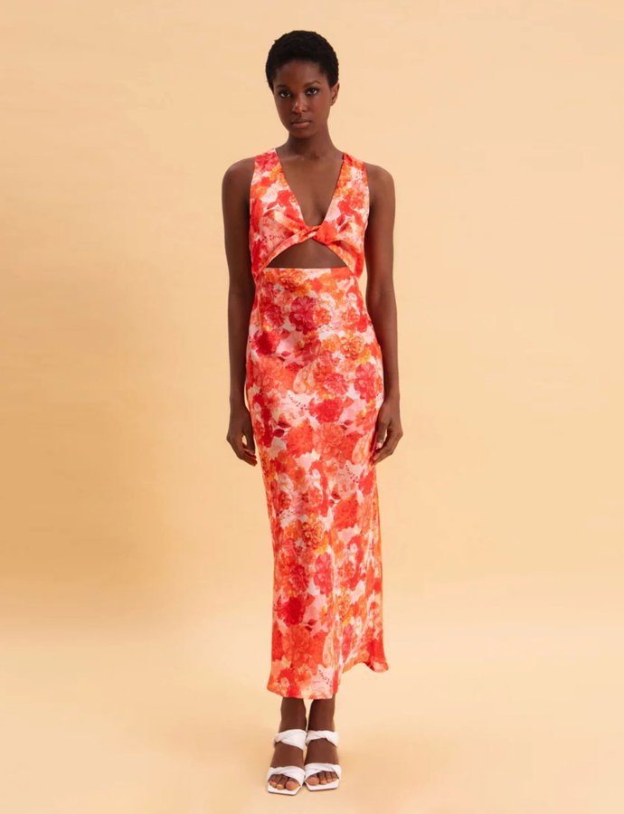 Sunset dream midi satin dress