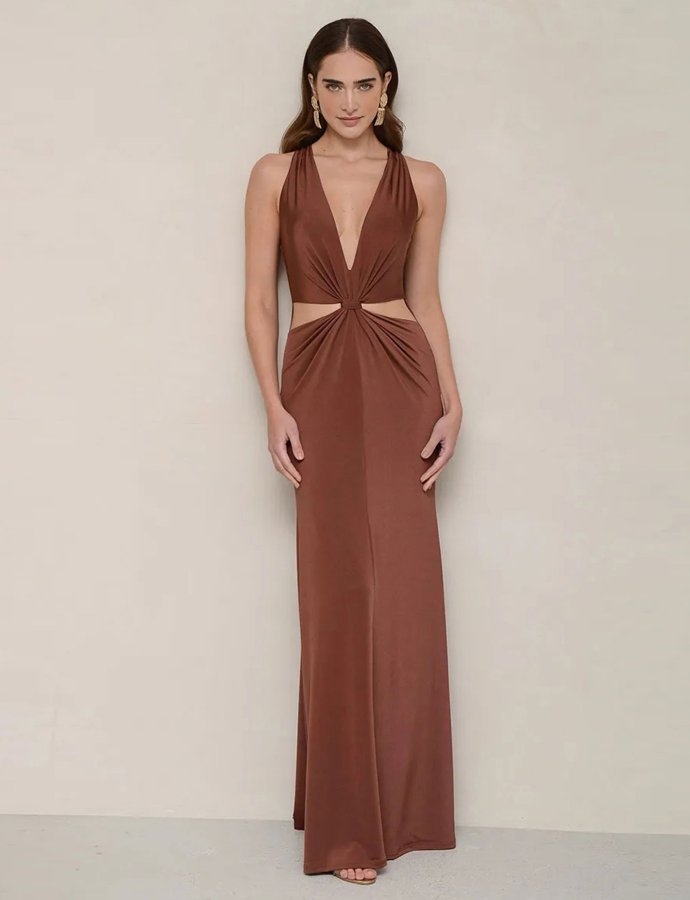 Thelma brown dress
