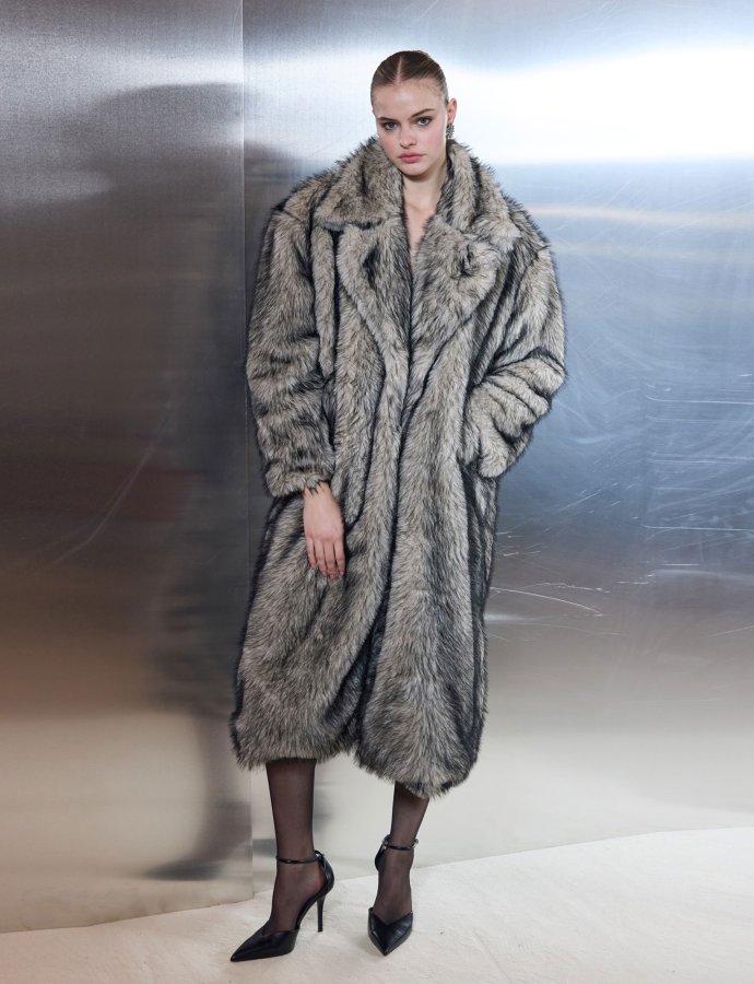 Tromso long fur black beige