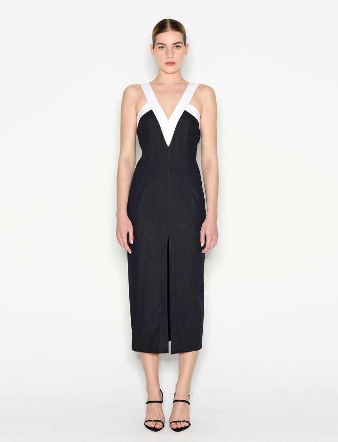 Vice midi dress black/white