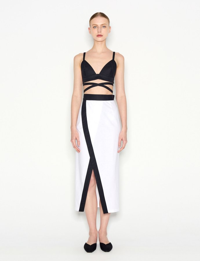 Vice midi skirt white/black