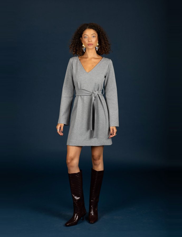 Victor short dress grey melange