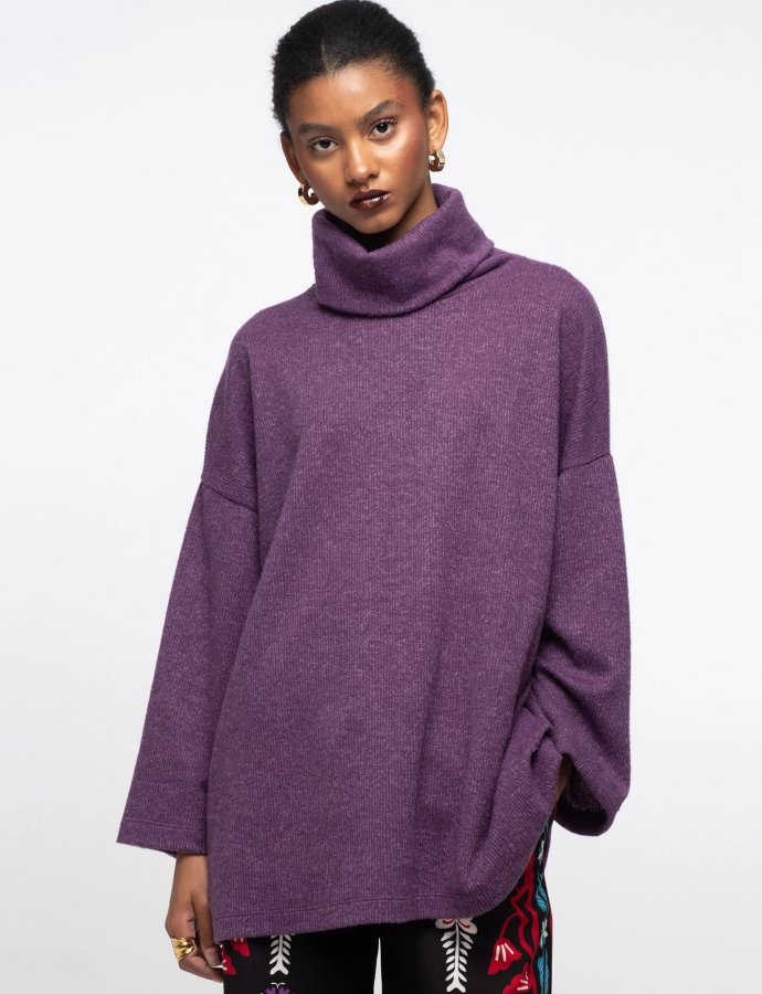 Tranquil turtleneck top purple