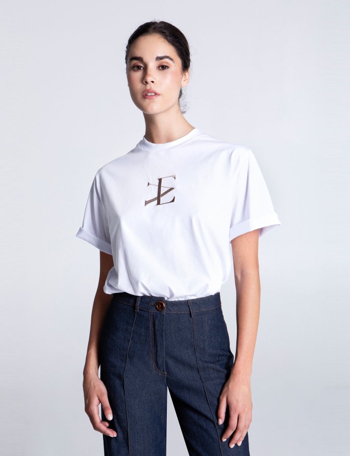 White embroidered t-shirt