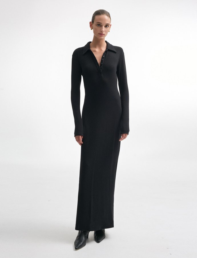 Whitney long sleeve dress black