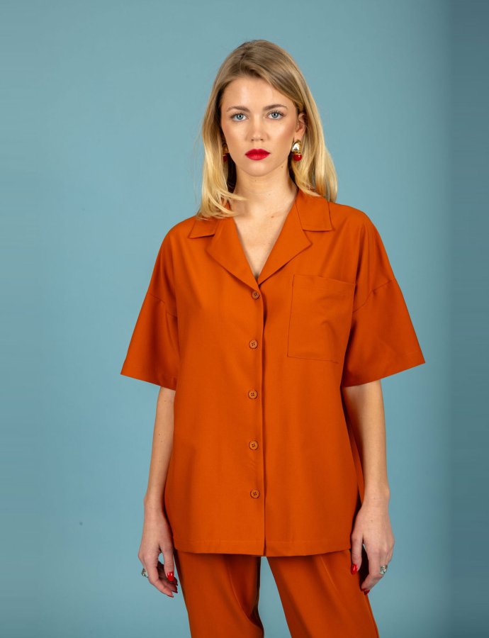 Whitney oversize shirt burnt orange