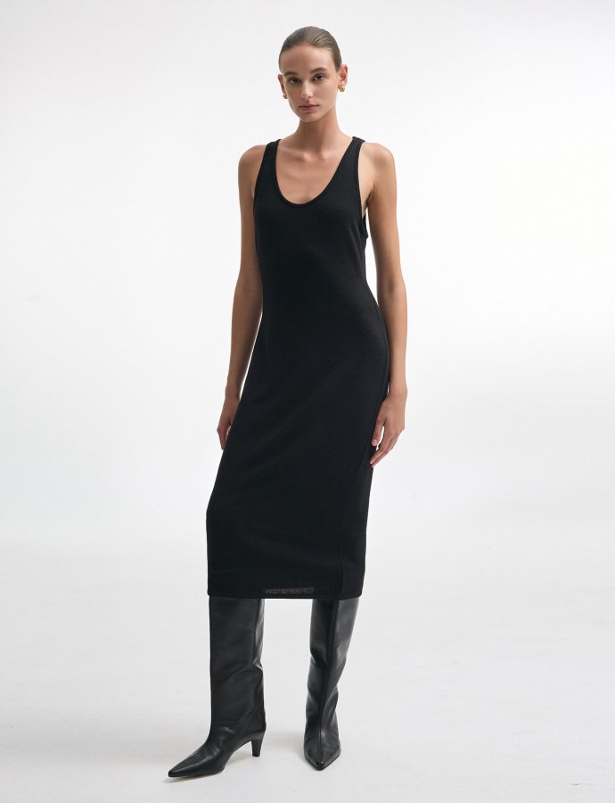 Whitney sleeveless dress black