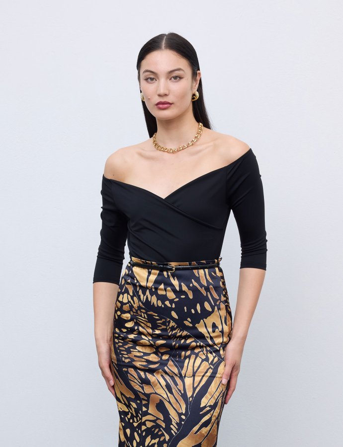 Wrap jersey bodysuit
